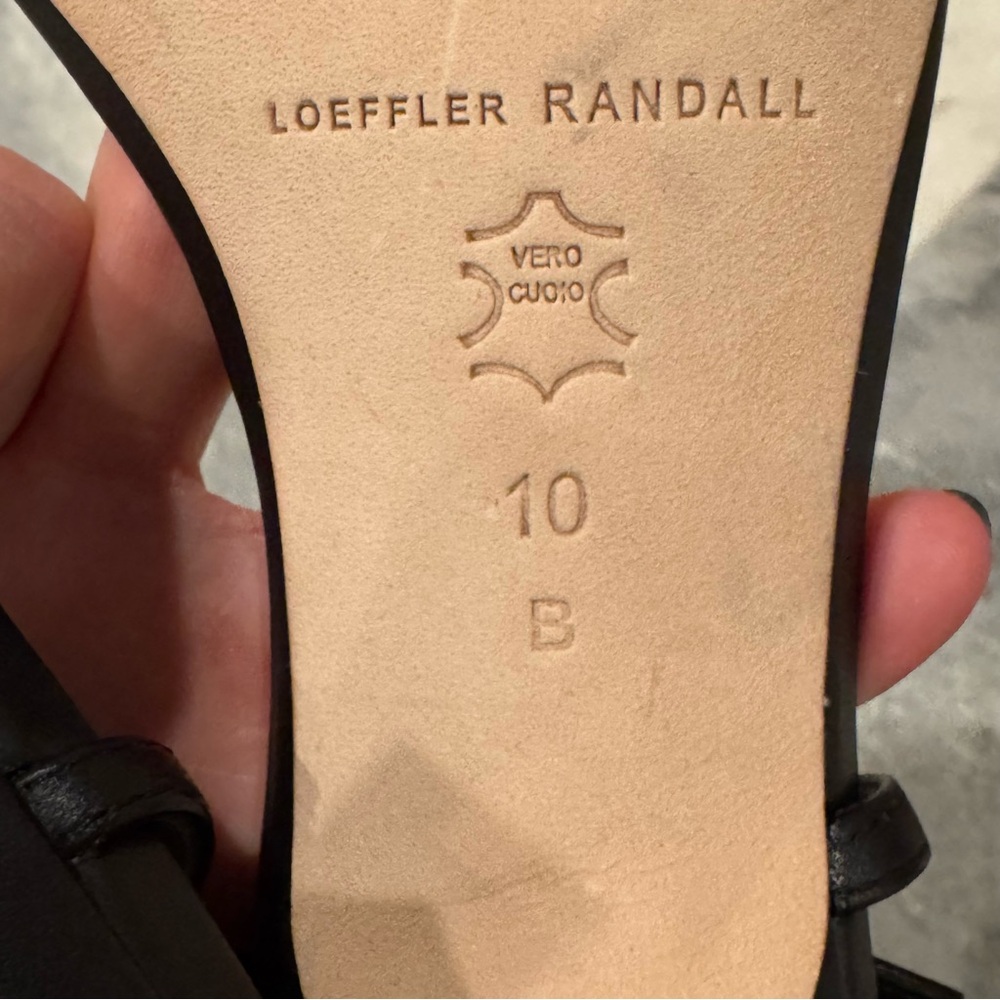 LOEFFLER RANDALL triana 70mm strappy mid heel sandal with silver ball black 10 - Picture 11 of 11